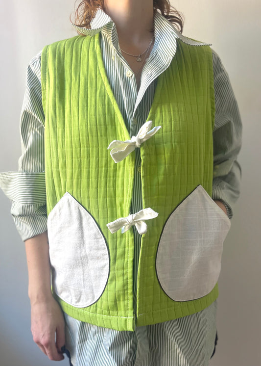 Lime quilted Vest